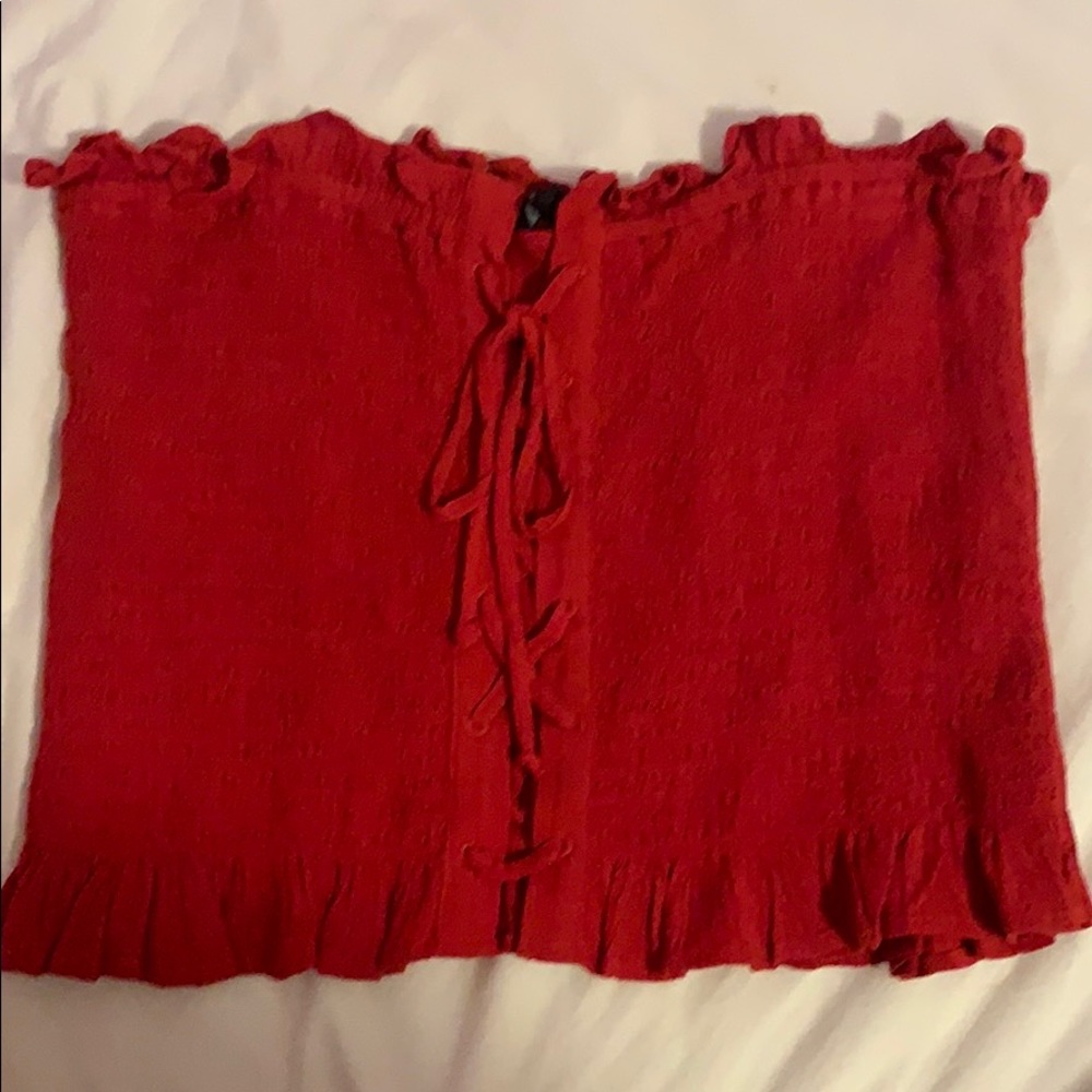 red american eagle corset tube top